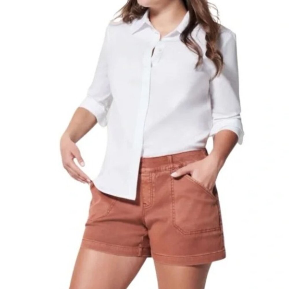 SPANX Stretch Twill 5” Shorts – Bronze Glow / Terracotta | Medium